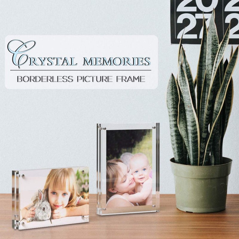 MÃRA-K MIRA-K | Crystal Memories | Acrylic Picture Frame 4x6 with Magnetic Closure | Lucite Photo Frame for Tabletop | Decorative Display for Tickets, Postcards and Awards - Image 5